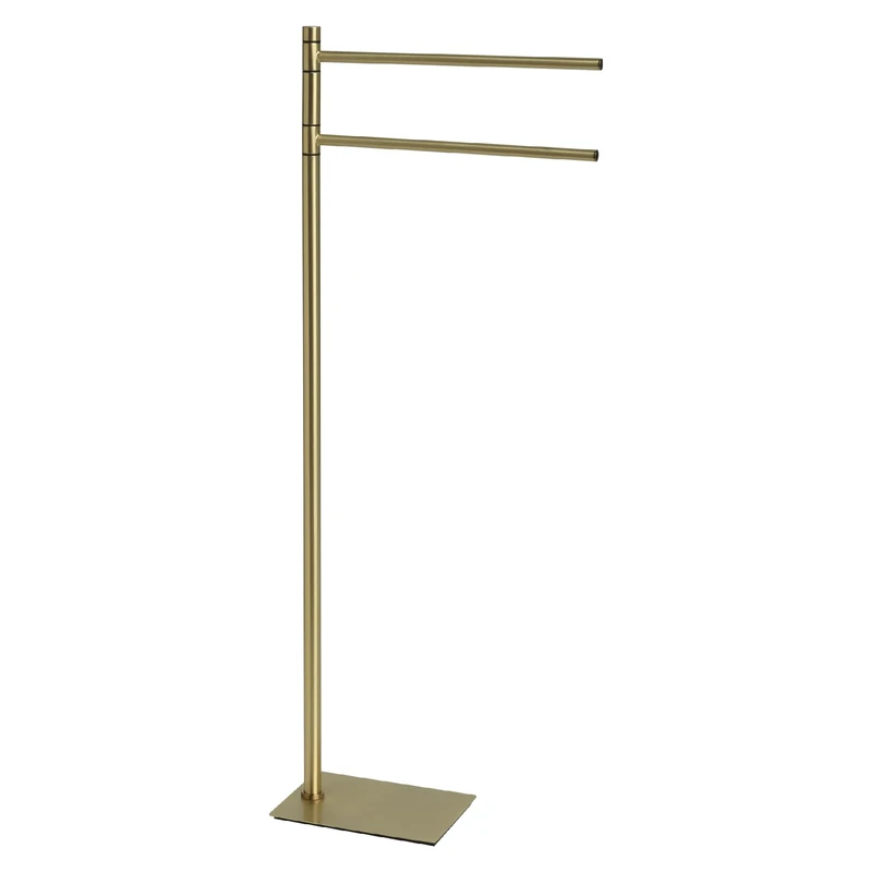 Gedy TRILLY 2-Arm Bathroom Towel Rack, Brushed Gold, Stainless Steel, 14 x 34 x 83.5 cm