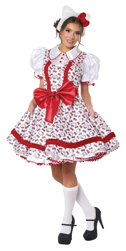 California Costumes Hello Kitty Classic Party Dress, Women's Small,White/Red - Image 1