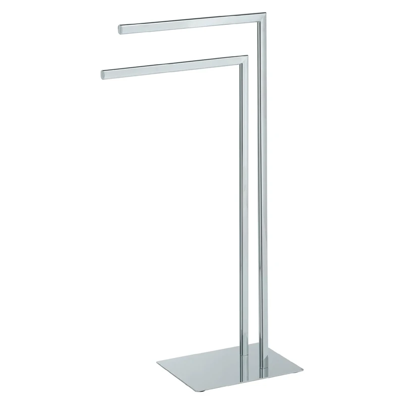 Gedy Felix Bathroom Towel Rail with 2 Fixed Arms, Chrome, Stainless Steel and Metal, 20 x 39.2 x 77.8 cm