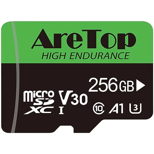 Aretop Micro SD Card 256GB, MicroSDXC, C10, U3, V30, UHS-I, A1, Micro Memory Card With SD Adapter, TF Card for Tablette/Drone/Dash Cam/Camera/Phone/Nintendo-Switch/PC, Up to 100/60 MB/s(R/W)