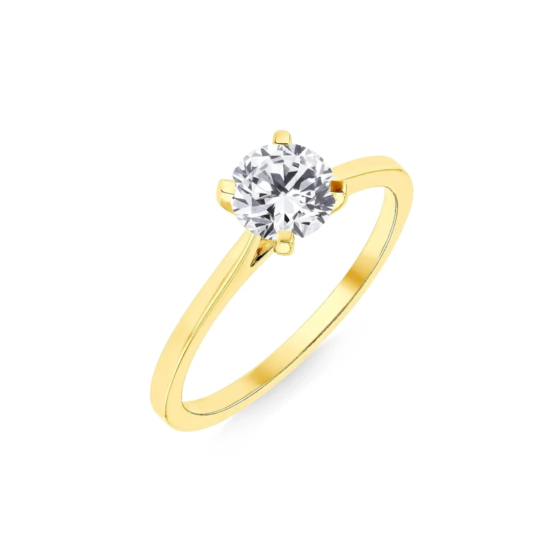 Amazon Essentials Lab created Yellow Gold 0.75ct Round Cut Diamond Ring Size L (previously Amazon Collection)