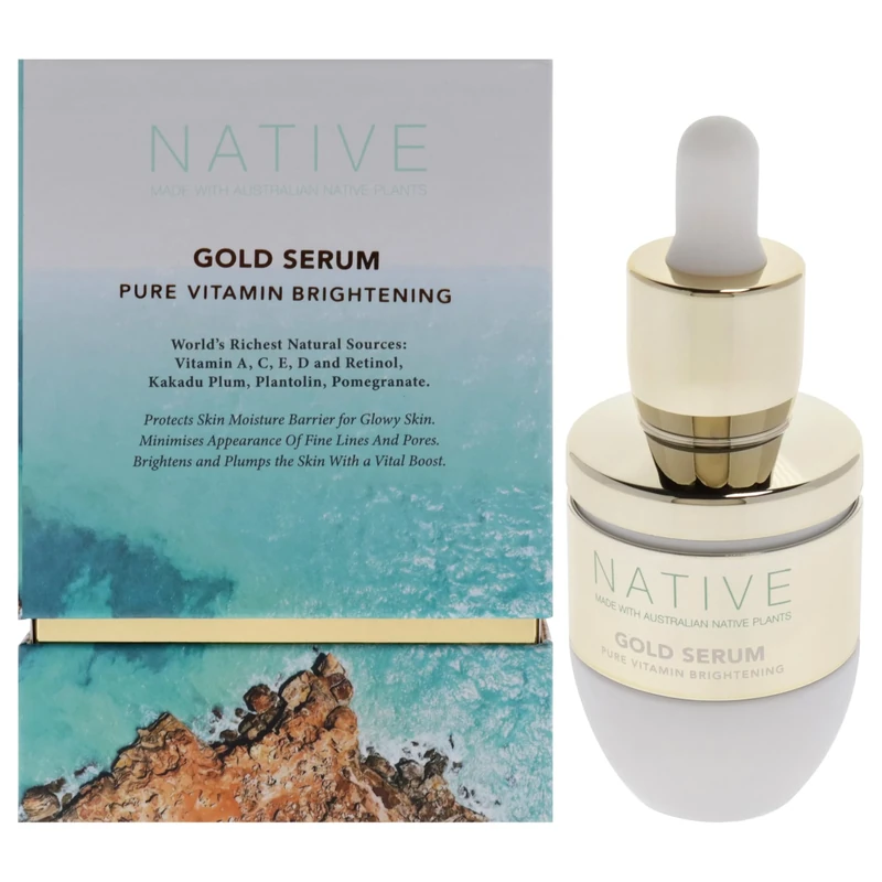 Native Gold Pure Vitamin Brightening Serum by Klara for Women - 1.01 oz Serum