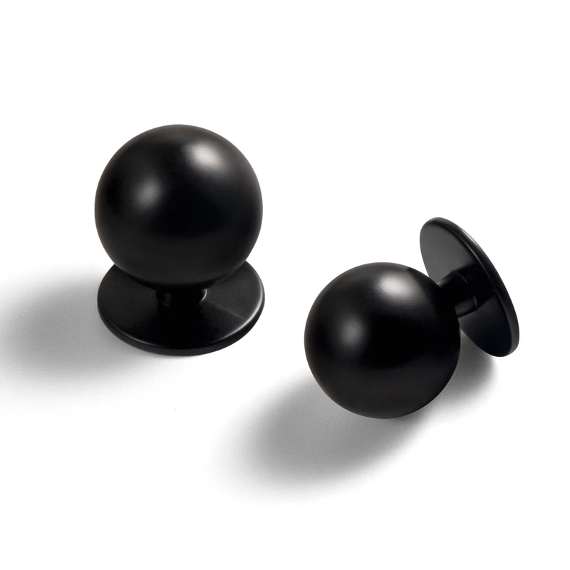 Yanxia Set of 12 -Sleek Round Matte Black Cabinet Knobs - Modern and Minimalist Hardware for Stylish Home Enhancement - 1 1/8 Inch Diameter