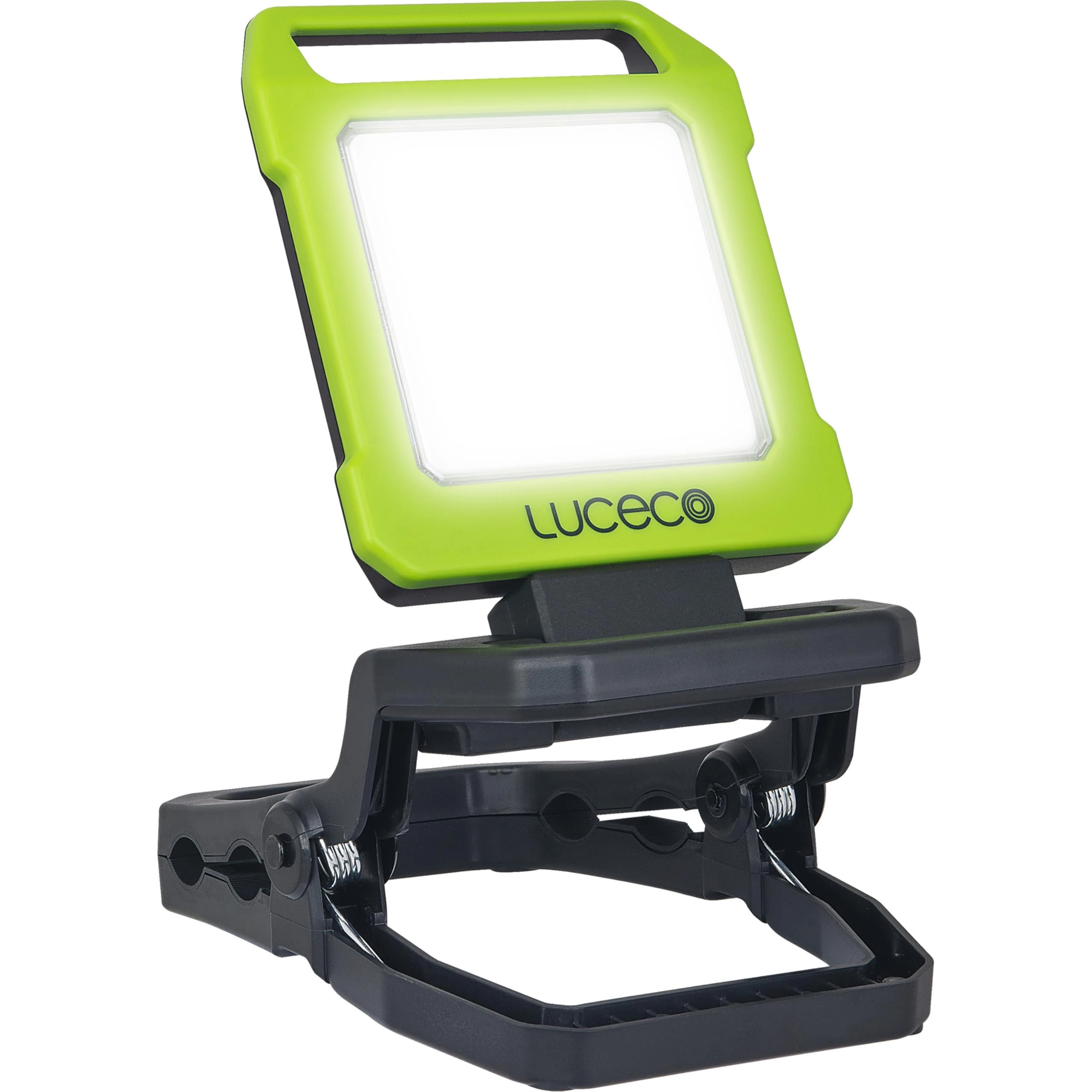 Luceco LED Inspection Work Light with Folding Clamp and USB Power Bank, Rechargeable, 2 Light Modes, Stand and Carry Handle, Rotating, IK07, 10W, 1000lm, 6500K, LILC10G65