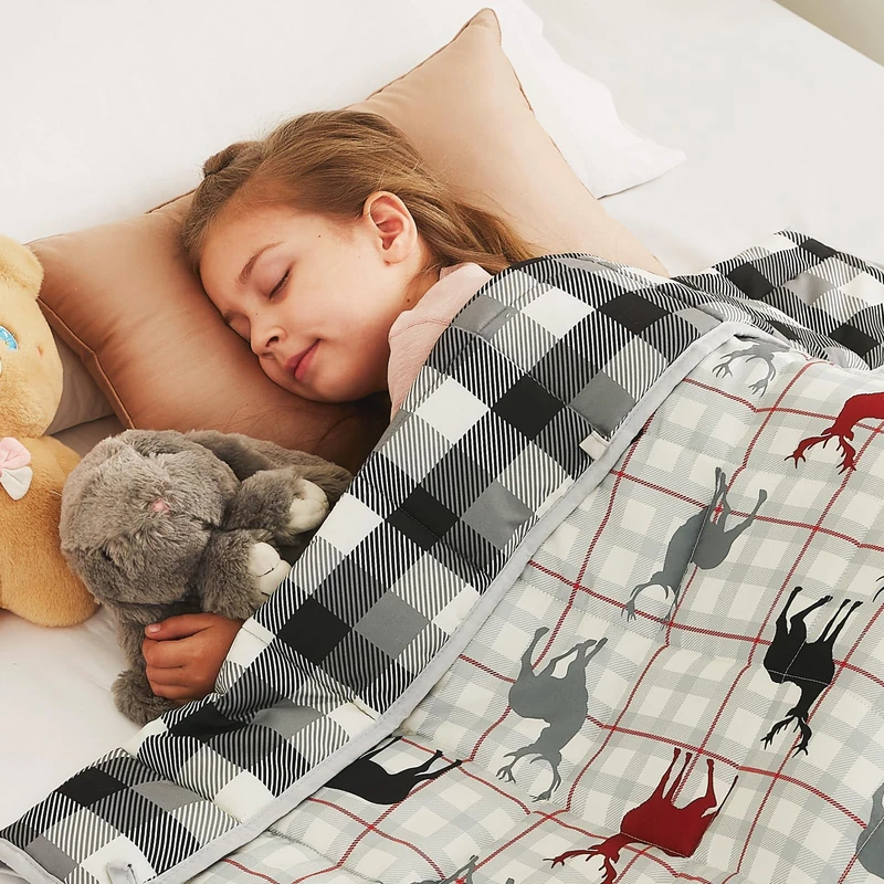 CuteKing Weighted Blanket - Weighted Blanket with Premium Glass Beads - Breathable Heavy Blanket for Comfortable Rest - Soft Thick Blanket All-Season(7lbs, 40"x60", Deer)
