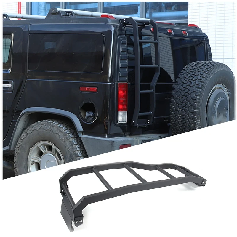 PIUGILH Car Aluminum Alloy Roof Rack Ladder, Rear Window Ladder for Hummer H2 2003-2009 Exterior Accessories