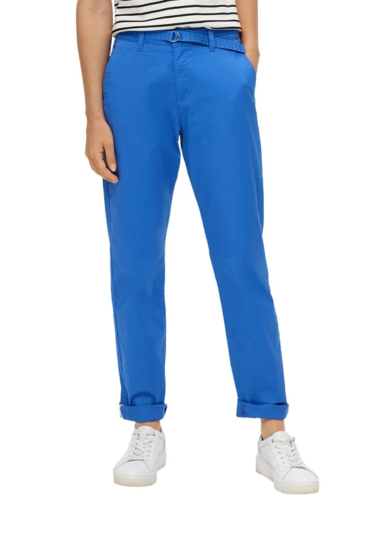 s.Oliver Regular: Chino Trousers with Belt, Blue 5531, 14 - Image 1