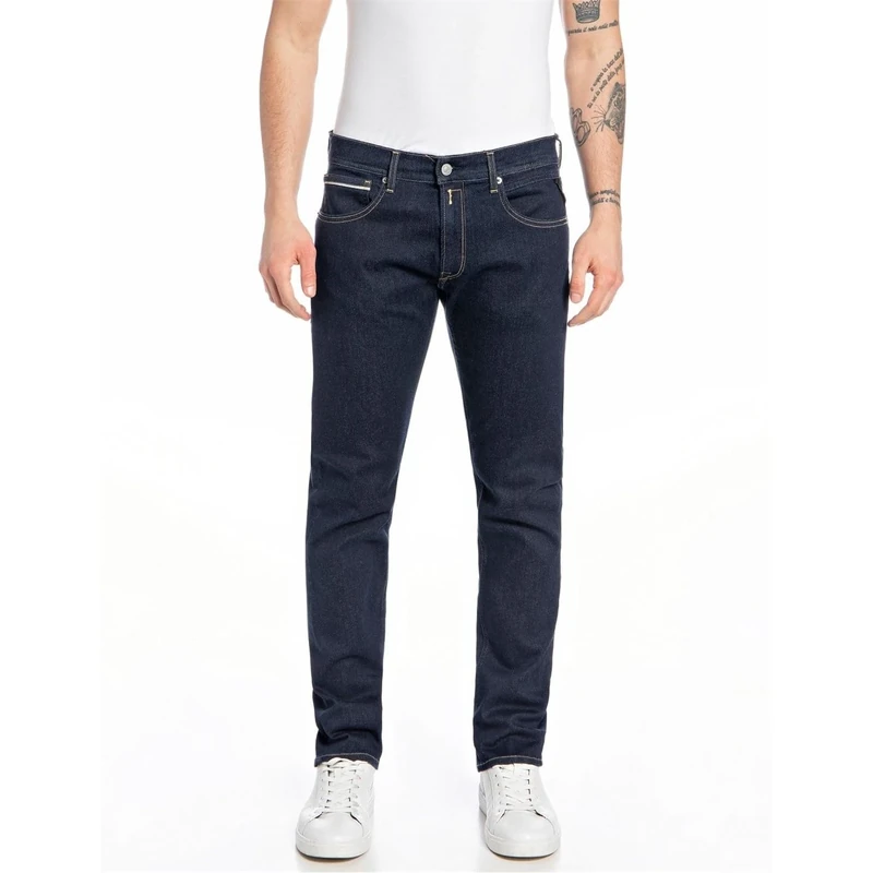 REPLAY Adult M914 Anbass Hyperflex Jeans, Dark Blue 007-3, 29W / 34L