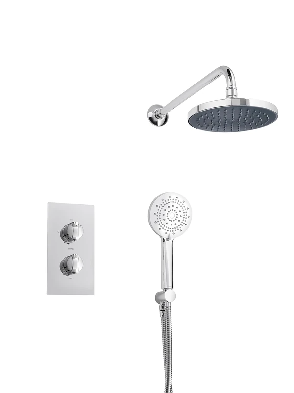 Triton Showers Revere Mixer Shower | Chrome | Rainfall Showerhead | Thermostatic Mixer Shower | Rear-fed | Mixer Shower for Bathroom | Concealed Mixer | Home Improvement