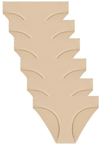 FINETOO 6 Pack Women's Seamless Hipster Underwear No Show Panties Invisibles Knickers Soft Stretch Briefs Underwears S-XL