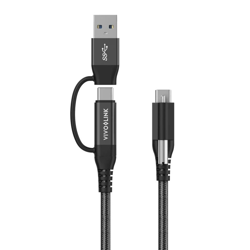 Vivolink USB-C Cable two in one 1,5m Black, W128341084 (Black)