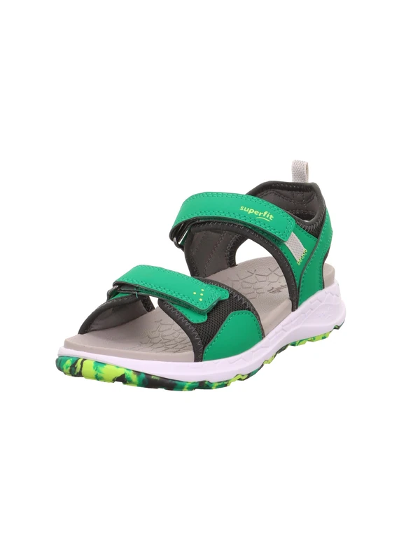 Superfit Boys Criss Cross Sandals, Green Yellow 7000, 41 EU Weit - Image 1