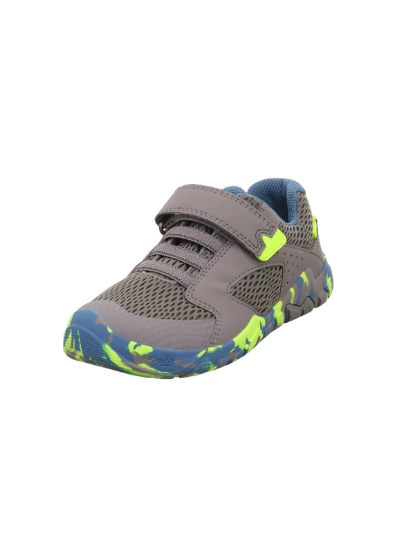 Superfit Boys' Trace Trainers, Light Grey Yellow 2500, 10 UK Child
