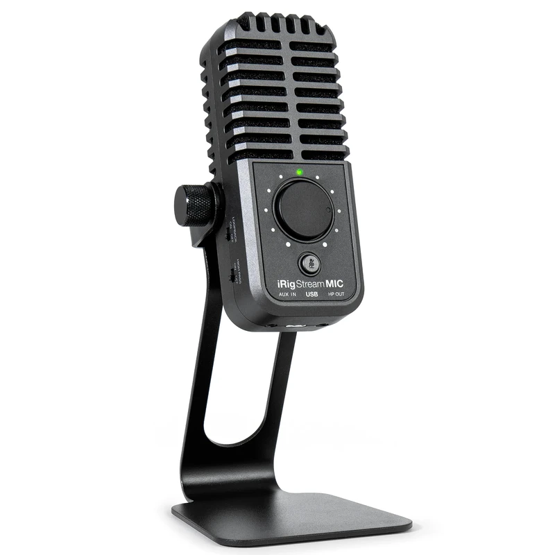 IK Multimedia iRig Stream Mic USB Condenser Microphone with Integrated Audio Interface -Podcast Microphone, Gaming Microphone for pc, Streaming Microphone Plus Audio Mixer USB Audio Interface