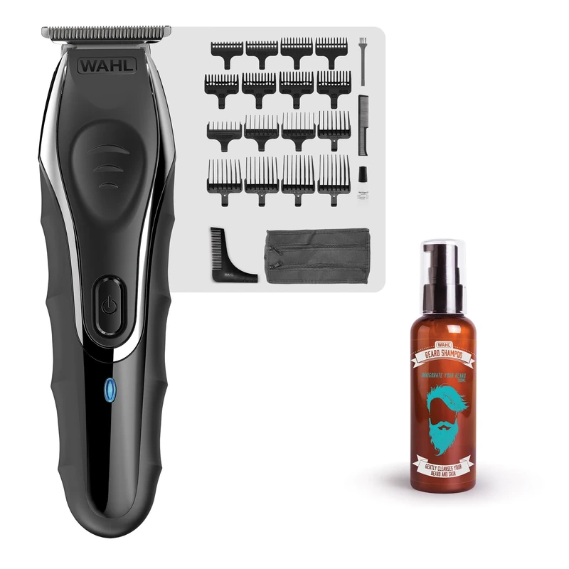 Wahl Aqua Blade Stubble Trimmer + Beard Shampoo, Men's Trimmer, Fully Waterproof, Beard Care, Cleansing and Conditioning, Male Grooming Set
