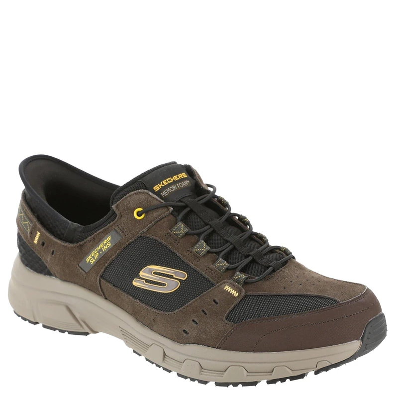 Skechers Men's Oak Canyon Consistent Winner Trekking Low Cut Shoes, Brown Leather/Textile/Synthetic/Black Trim, 7 UK