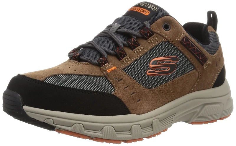 Skechers Men's Oak Canyon Consitent Winne Hands Free Slip-in Sneaker, Brown/Black, 5.5 UK X-Wide