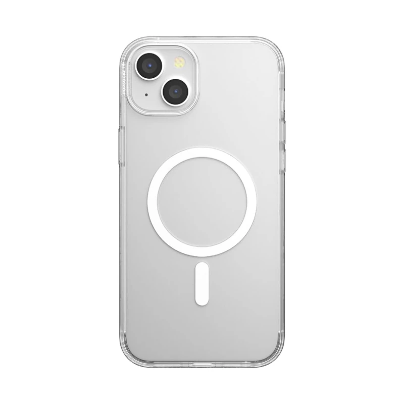 PopSockets iPhone 15 Plus Case with Phone Grip and Slide Compatible with MagSafe, Phone Case for iPhone 15 Plus, Wireless Charging Compatible - Clear