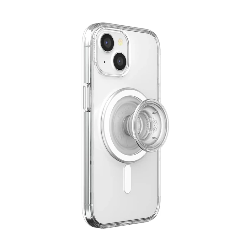 PopSockets: PopCase PlantCore for MagSafe - Plant-Based Phone Case for iPhone 15 with a MagSafe Compatible PopGrip - Phone Stand and Grip with a Swappable Top - Clear