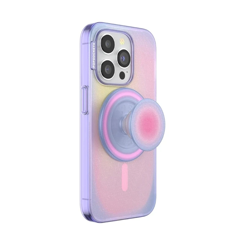 PopSockets: PopCase PlantCore for MagSafe - Plant-Based Phone Case for iPhone 15 Pro with a MagSafe Compatible PopGrip - Phone Stand and Grip with a Swappable Top - Aura