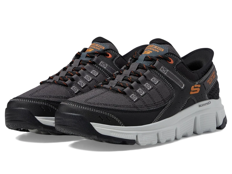 Skechers Mens Summits at Hands Free Slip in, Gray/Orange, 8.5 UK Wide