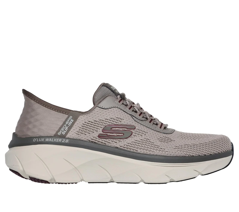 Skechers Men's D'lux Walker 2.0 Rezinate Hands Free Slip-in Sneaker, Taupe, 7 UK