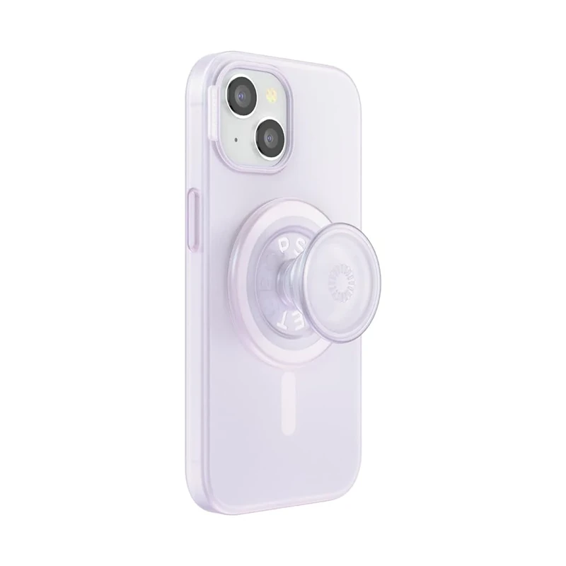PopSockets: PopCase PlantCore for MagSafe - Plant-Based Phone Case for iPhone 15 with a MagSafe Compatible PopGrip - Phone Stand and Grip with a Swappable Top - Opalescent Clear