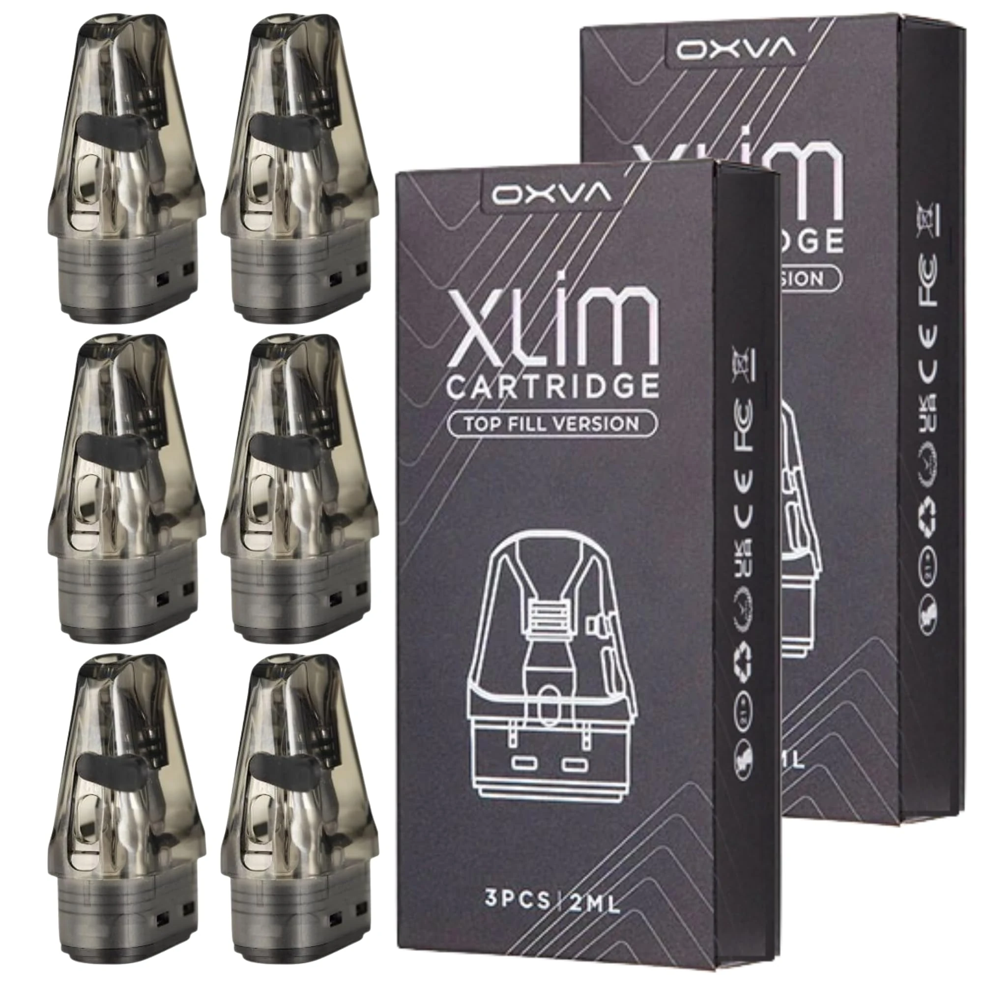 Oxva Xlim Pods (0.8) Compatible with Oxva Xlim Pro 3 - Xlim Pro 2 - Xlim Series - Except Xlim C Kit - Pack of 6 Xlim V3 Pods - 2ml Mesh Pods - 12-16w - No Nicotine (0.8ohm)