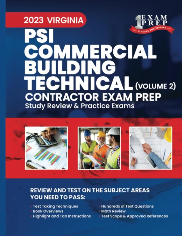 2023 Virginia PSI Commercial Building Technical Contractor: Volume 2: Study Review & Practice Exams