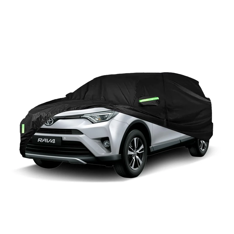 Toyota RAV4 Car Cover Waterproof All Weather for Automobiles, 2013-2023 Toyota RAV4, with Windproof Strap and Driver Door Zipper，Weather Waterproof Sun Rain UV Dust Snow Protection