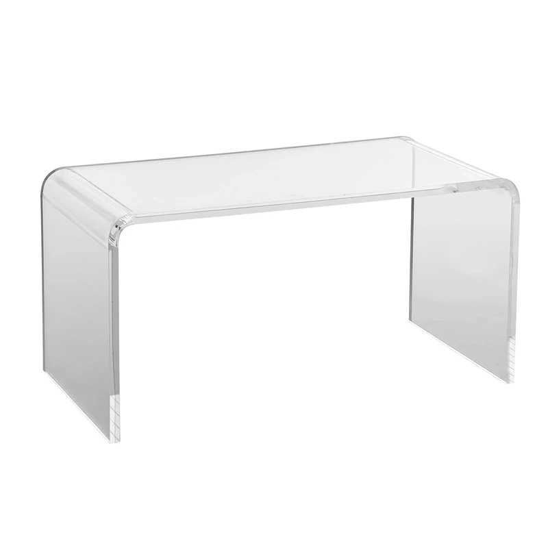 VEVOR Acrylic Coffee Table, C-Shaped Clear Acrylic End Table, 16.3 inch high Transparent Acrylic Side Table, for Coffee, Drink, Food, Snack used in Living Room, Courtyard, Terrace