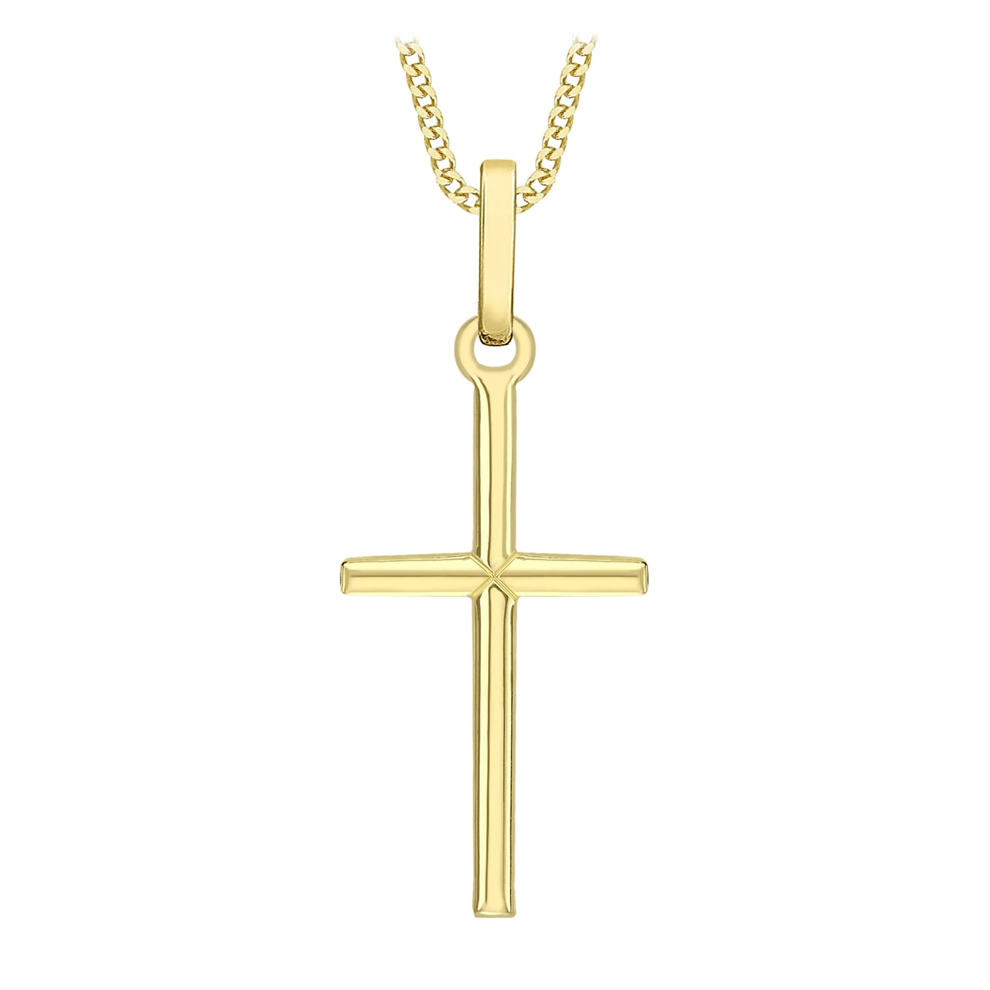 Amazon Essentials 9ct Yellow Gold Cross Pendant Necklace (previously Amazon Collection)