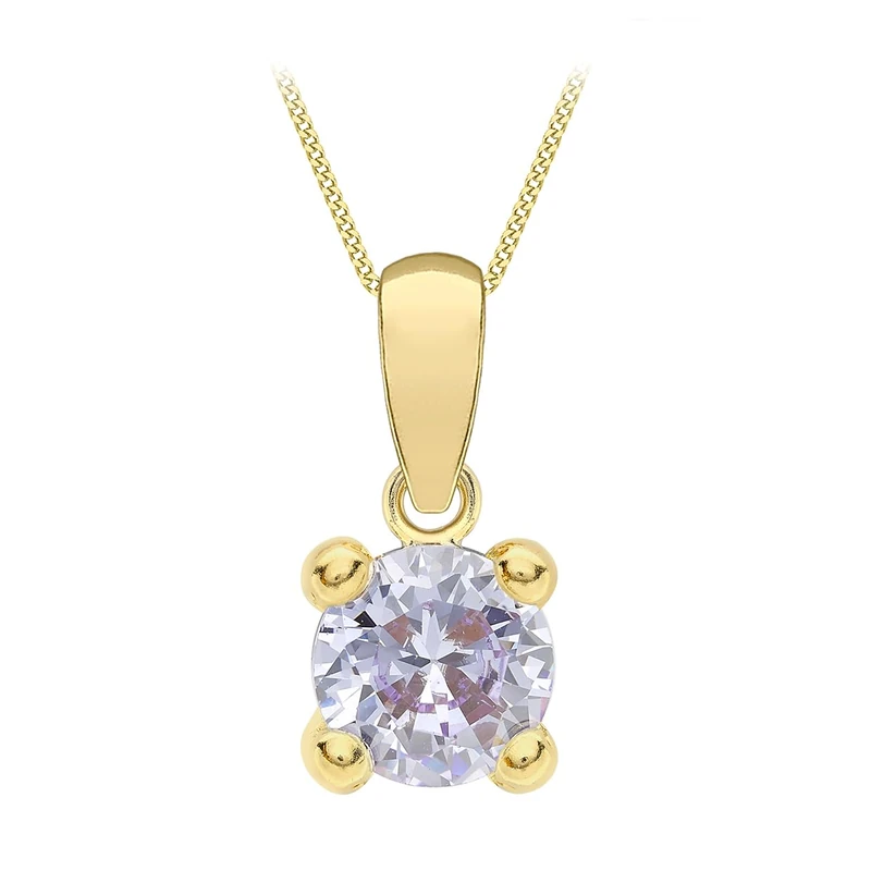 Amazon Essentials 9ct Gold June Birthstone Pendant Necklace (previously Amazon Collection)