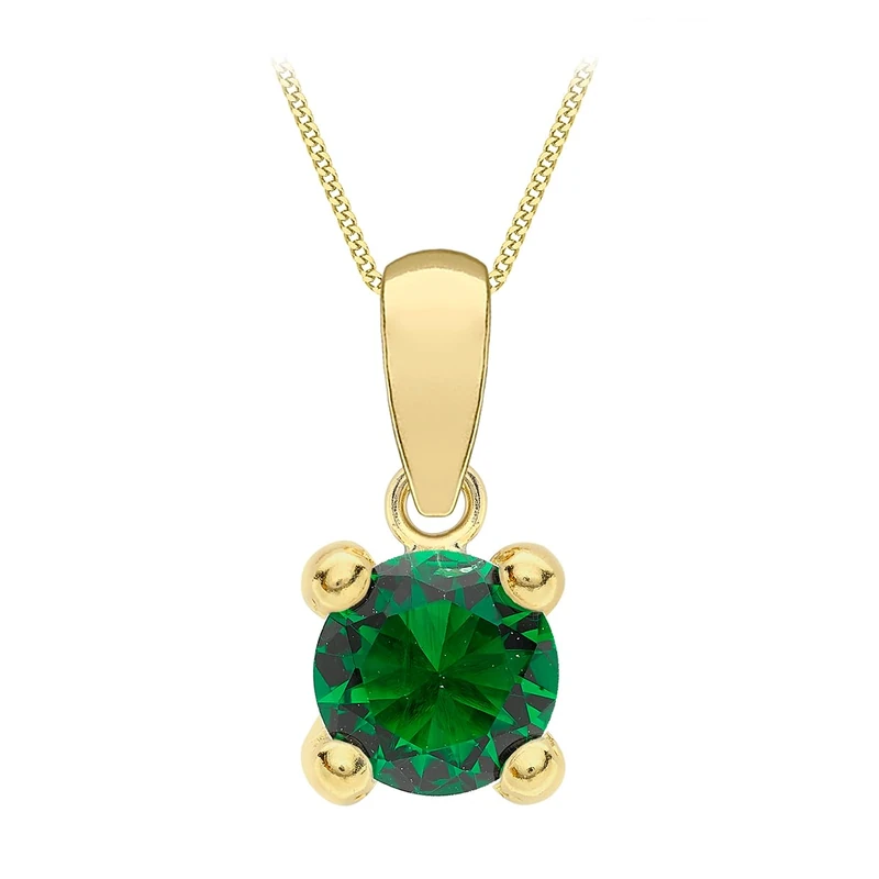 Amazon Essentials 9ct Gold May Birthstone Pendant Necklace (previously Amazon Collection)