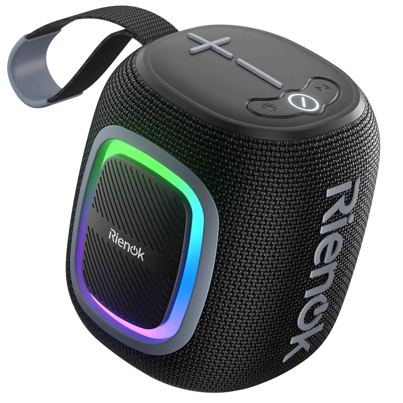 RIENOK Bluetooth Speaker Wireless Portable Waterproof Speaker with Lights FM Radio 15-Hour Playtime Bluetooth 5.3 TF Card USB Playback Mini for Home Garden Party Camping Travel