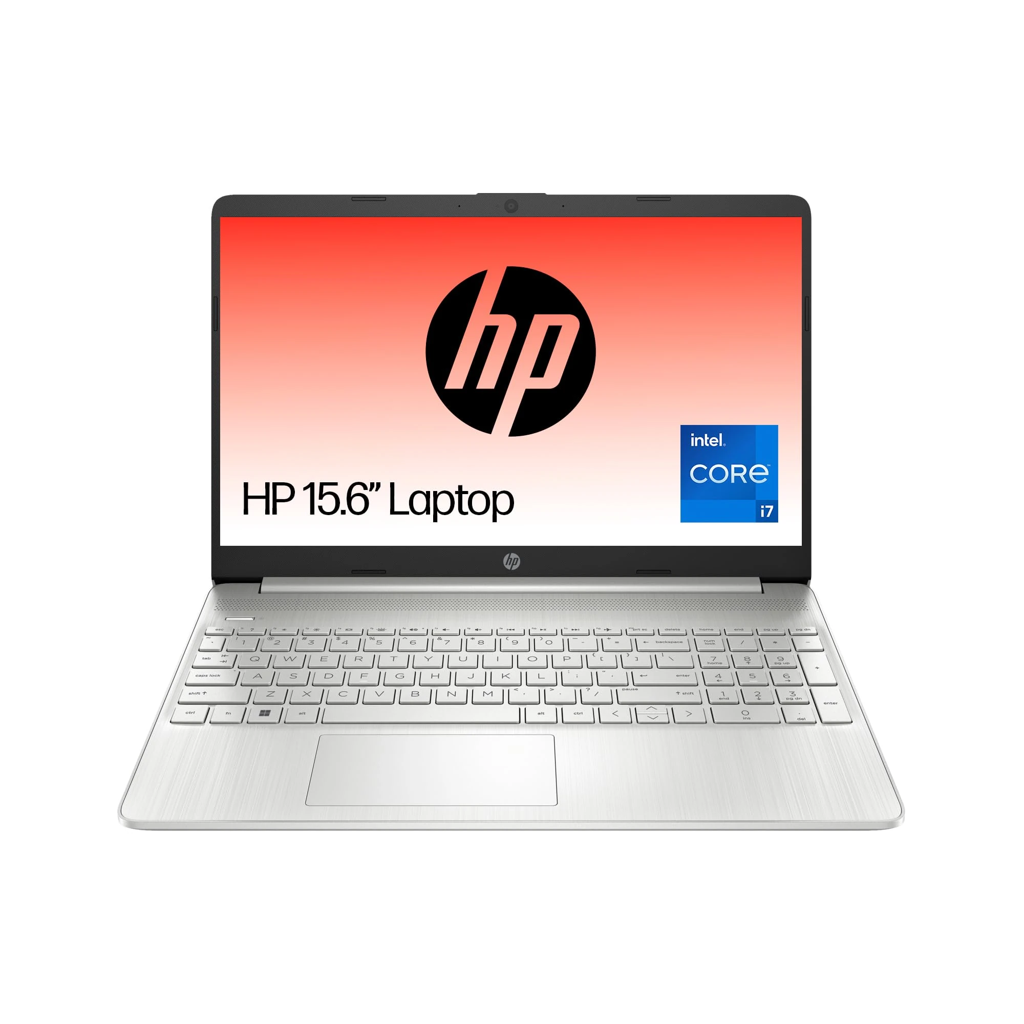 HP 15.6" Laptop , Intel Core i7-1255U Processor , 8 GB RAM , 512 GB SSD , Intel Iris Graphics , FHD Display , Up to 7hrs battery , Win 11 , Dual Speakers , Natural Silver , 15s-fq5030sa