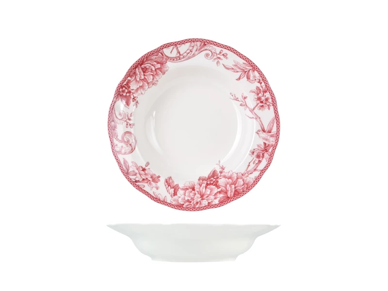 H&h Set of 6 Primrose Porcelain Soup Plates 22.5 cm - Image 1