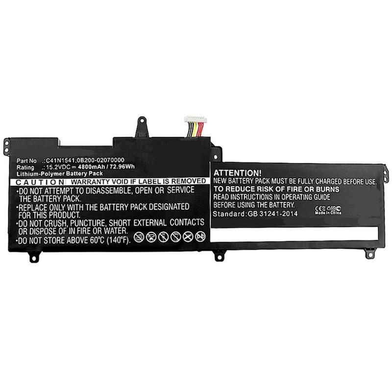 CoreParts Laptop Battery for Asus Laptop Battery for Asus, 0B200-02070000, C41N1541 (Laptop Battery for Asus 72.96Wh Li-Pol 15.2V 4800mAh, Black) - Image 1
