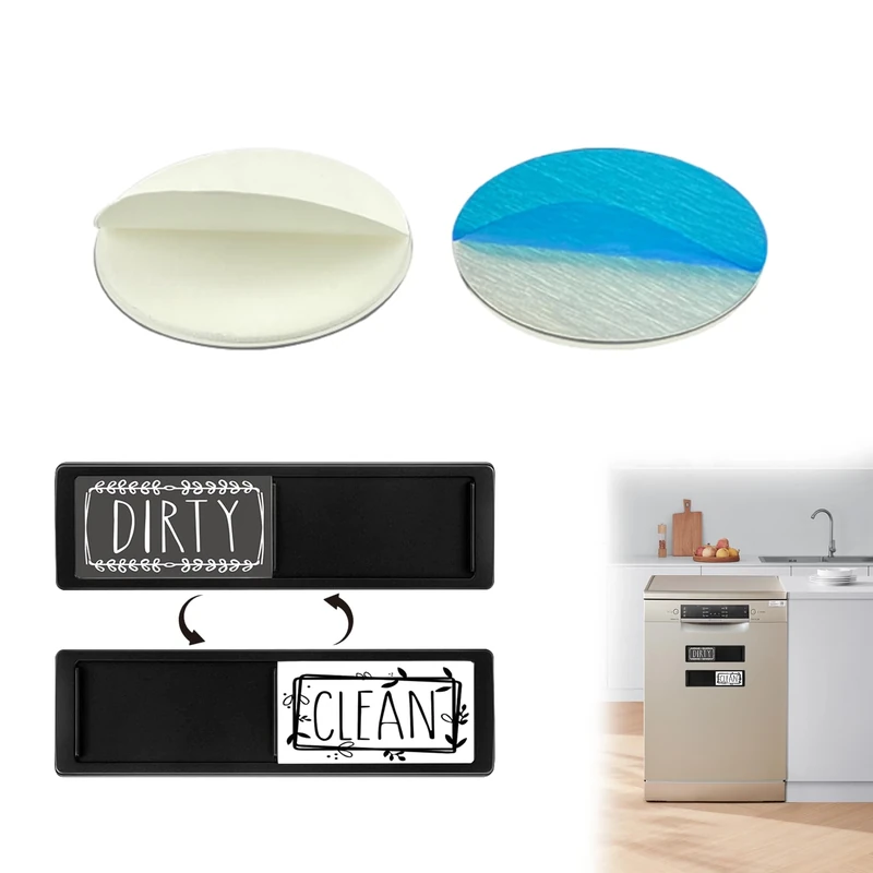 1PCS Magnetic Dishwasher Sign Dirty Resistant Exquisite Dishwasher Magnet Clean Dirty Sign with 2 Double Sided Stickers for Dishwasher Washing Machine Suitable for Kitchen for Housewife
