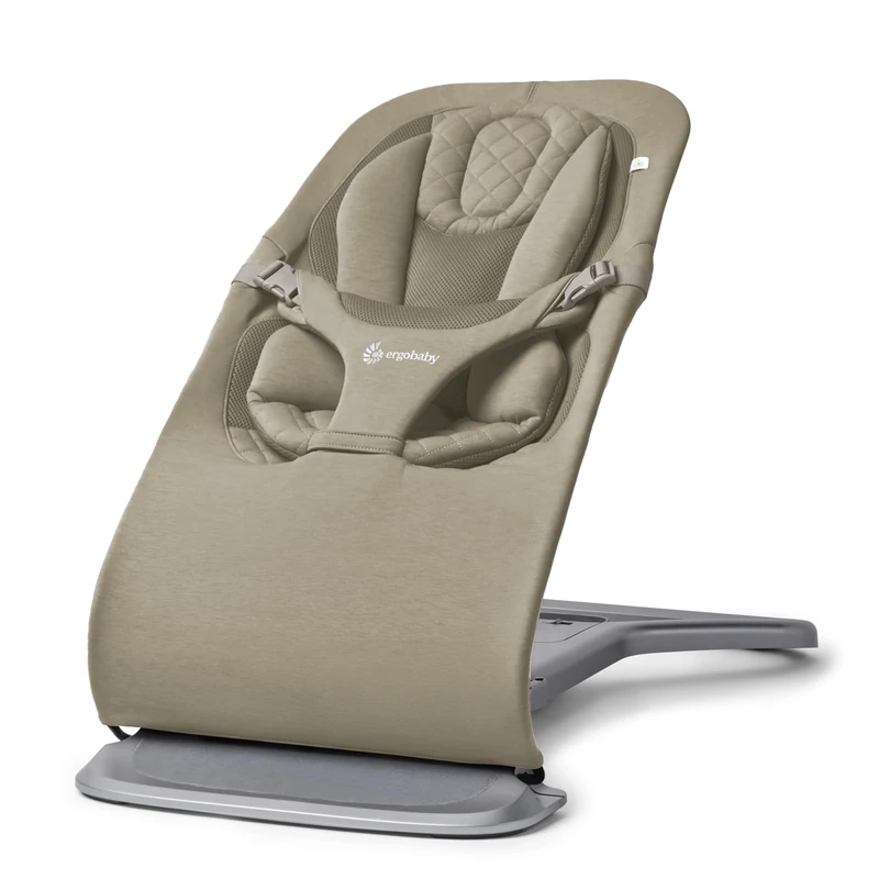 Ergobaby 3-in-1 Evolve Bouncer, Ergonomic Baby Bouncer for Newborns from Birth to Toddler, Baby Swing with Newborn Insert (2.5 kg - 13.2 kg), Soft Olive