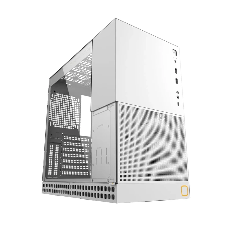 Geometric Future M4 King Arthur Mid/Mini Tower, E-ATX/ATX Gaming Case, Glass/ 1.2mm Steel,Type C, Vertical GPU Mount - White