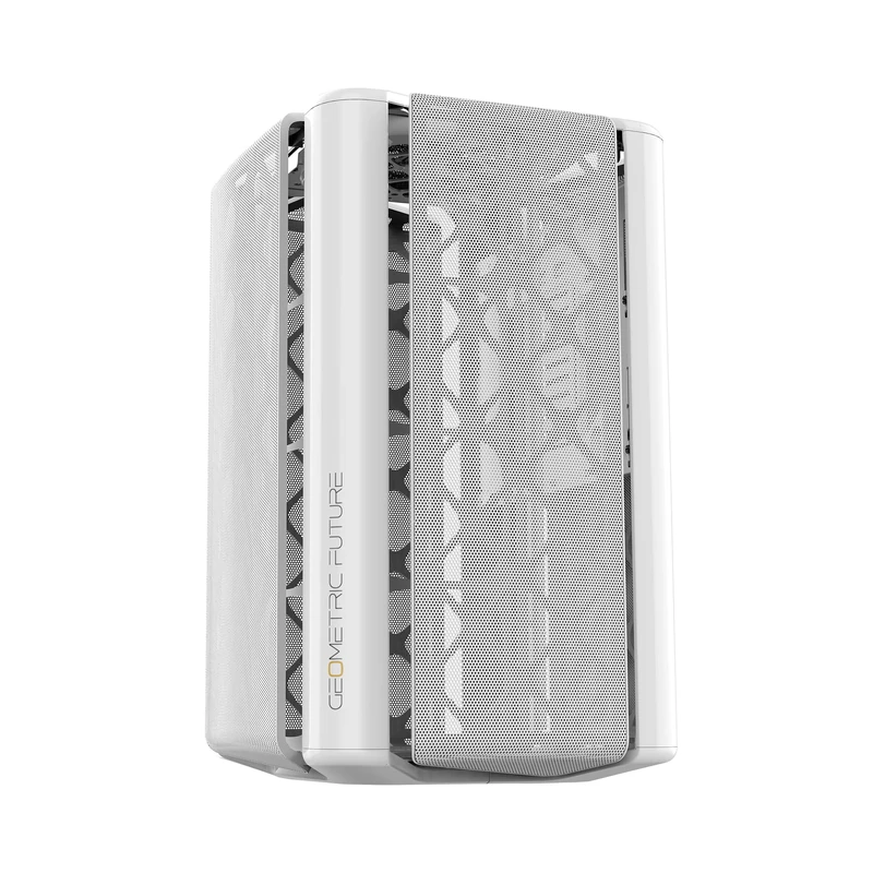 Geometric Future M2 The ARK Mesh White, High Airflow Open Frame, mATX/Mini ITX Gaming Case, Crystal Coating, Support 350mm GPU, ATX PSU, Type C Hub, 360 Radiator, GEO-M2-MW (PC Case ONLY)