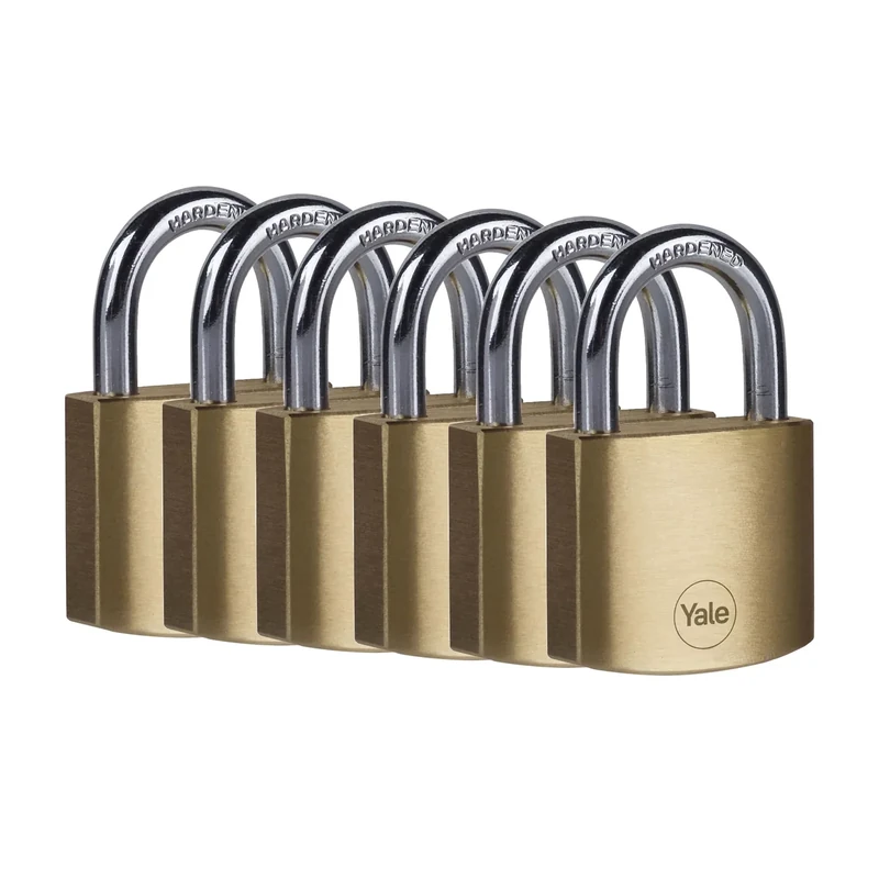 Yale - Y110B/40/122/6 Standard Security 40mm Brass Padlock Set of 6
