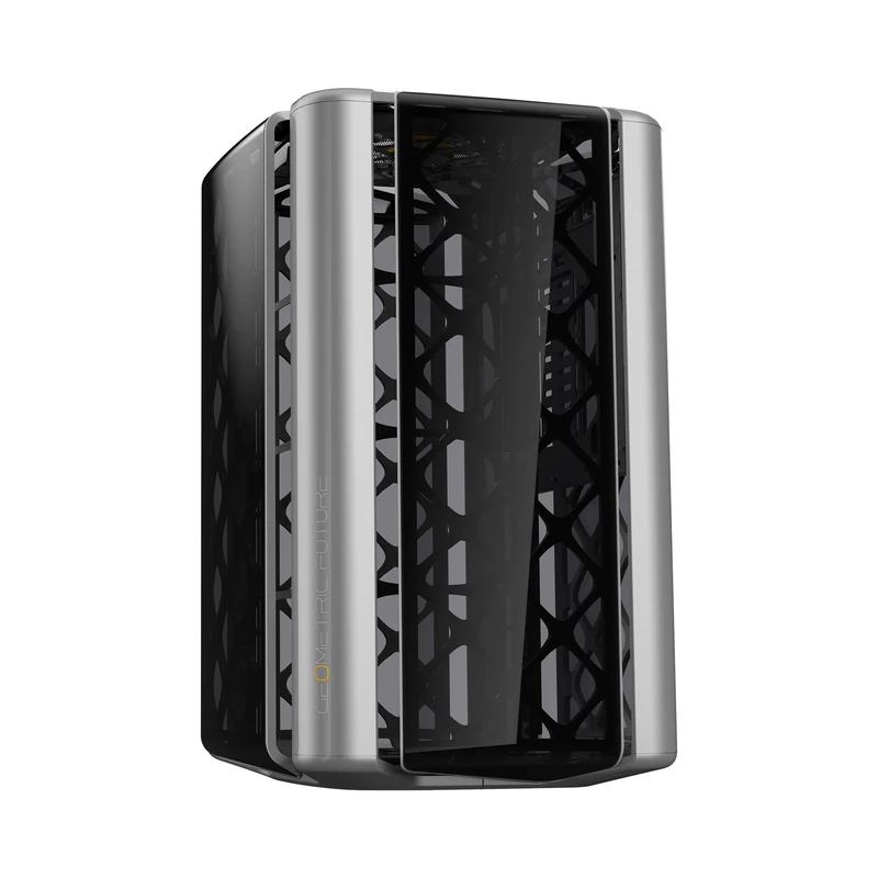 Geometric Future M2 The ARK Glass Gray, High Airflow Open Frame, mATX/Mini ITX Gaming Case, Crystal Coating, Support 350mm GPU, ATX PSU, Type C Hub, 360 Radiator, GEO-M2-GG (PC Case ONLY)
