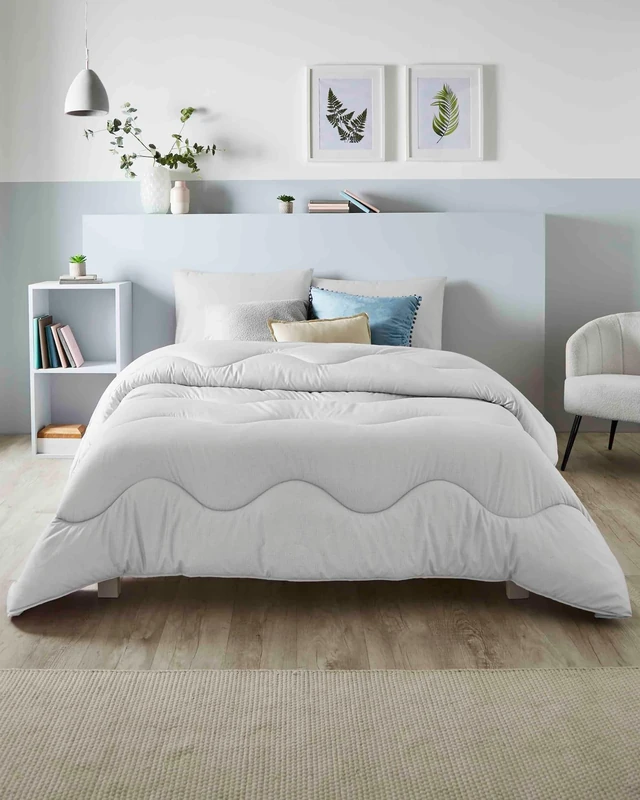 Night Lark Coverless Duvet Linen Collection – Coverless Duvet Super King Size 4.5 Tog Washable with Advanced Smartfil® Fibre, Hypoallergenic – Cloud Grey, Super King Bed Size