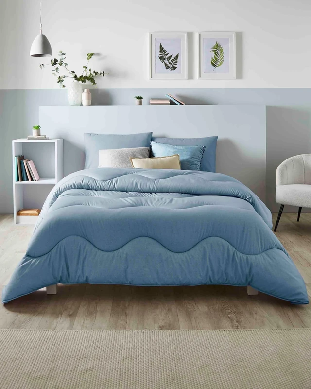 Night Lark Coverless Duvet Linen Collection – Coverless Duvet Double 10.5 Tog with Advanced Smartfil® Fiber, Machine Washable, Hypoallergenic – Twilight Blue, Double Bed Size
