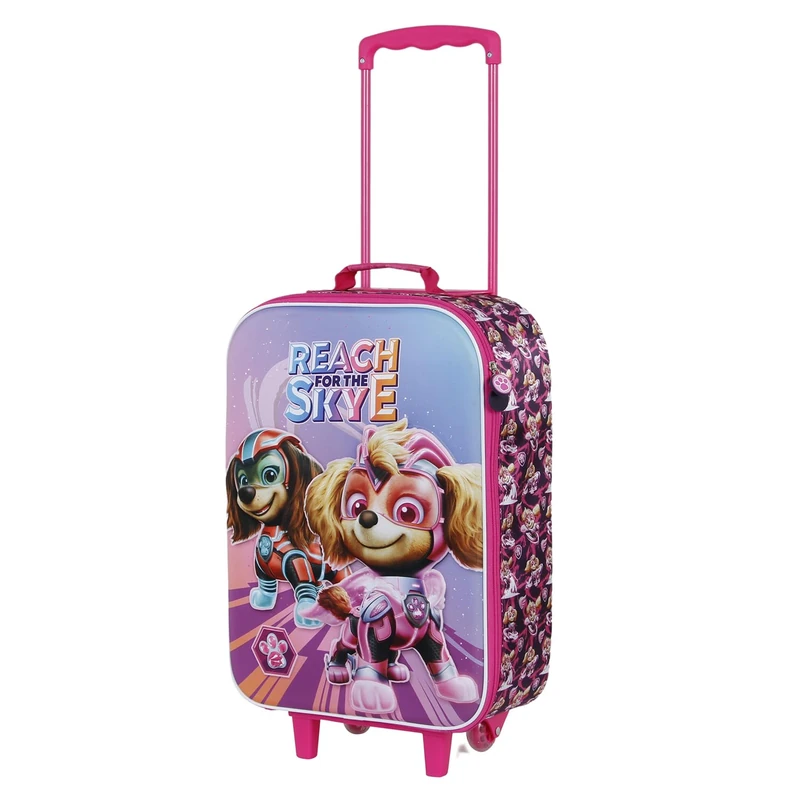 Paw Patrol Mighty-Soft 3D Trolley Suitcase, Pink, 17 x 33 x 52 cm, Capacity 26 L