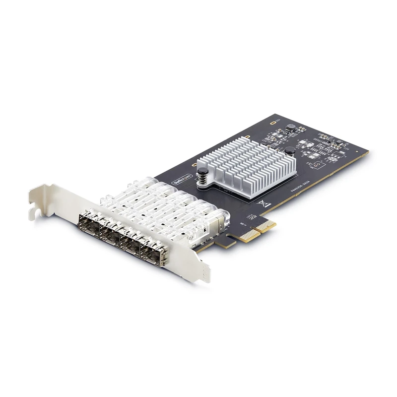 StarTech.com 4-Port GbE SFP Network Card, PCIe 2.0 x2 (x4, x8, x16 Compatible), Intel I350-AM4, Quad-Port Gbit Ethernet NIC