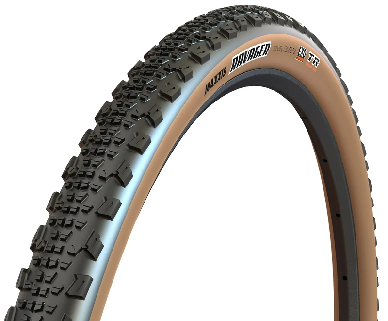 Maxxis Ravager Bicycle Tyre with Folding Bead 700x40c Dual Compound, EXO, Tubeless Ready, Tan