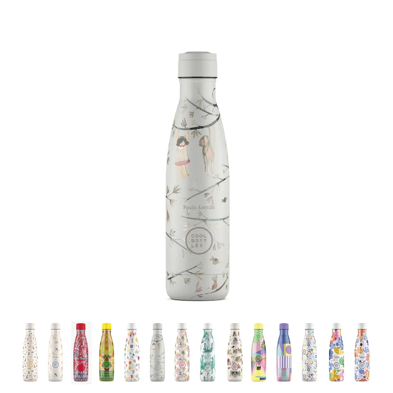 Cool Bottles Thermal Bottle – 500 ml – Hanging Friends – Stainless Steel Water Bottle – Cold 36 Hours and Hot Drinks 18 Hours – Finished with 3D Printing – BPA Free